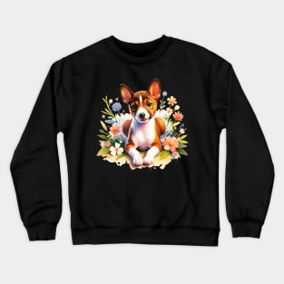 Basenji Floral Crewneck Sweatshirt